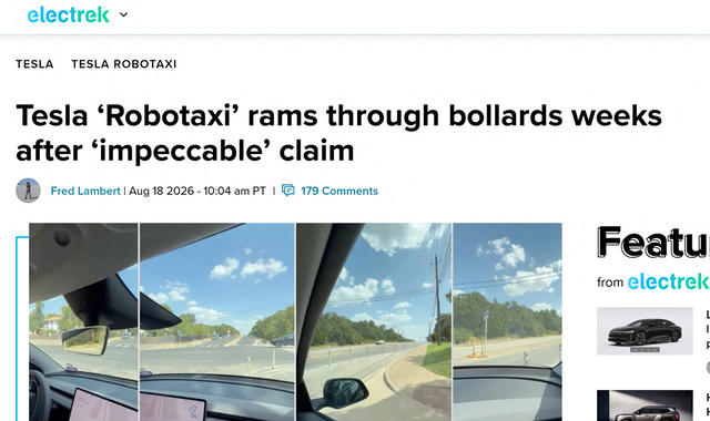 特斯拉Robotaxi发生碰撞事故，自动驾驶安全性再受关注